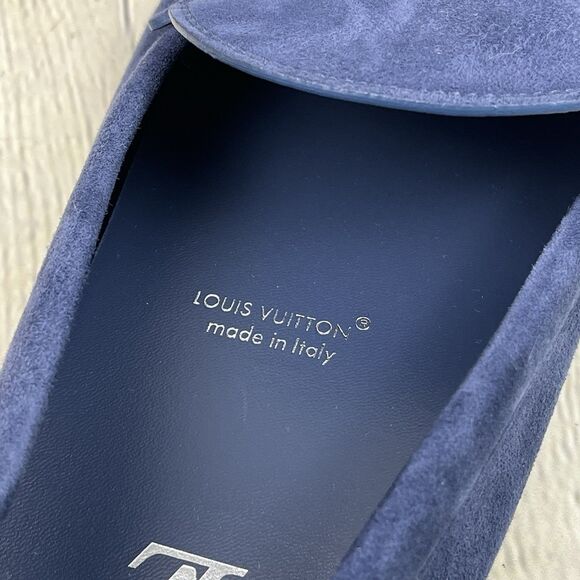Louis Vuitton LV Driver Moccasins Men’s 10 M Blue Suede Leather NEW with Box Bag main image 6